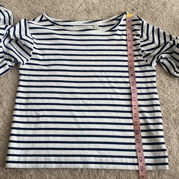 Grey State Millie Stripe Top Long Sleeve Spa White Midnight Navy Size 1 S - Picture 11 of 11